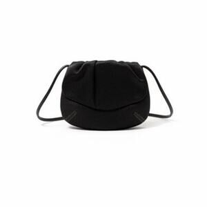 Fossil Black Small Leather Flap Crossybody Bag Everyday Minimalist Chic Luxe